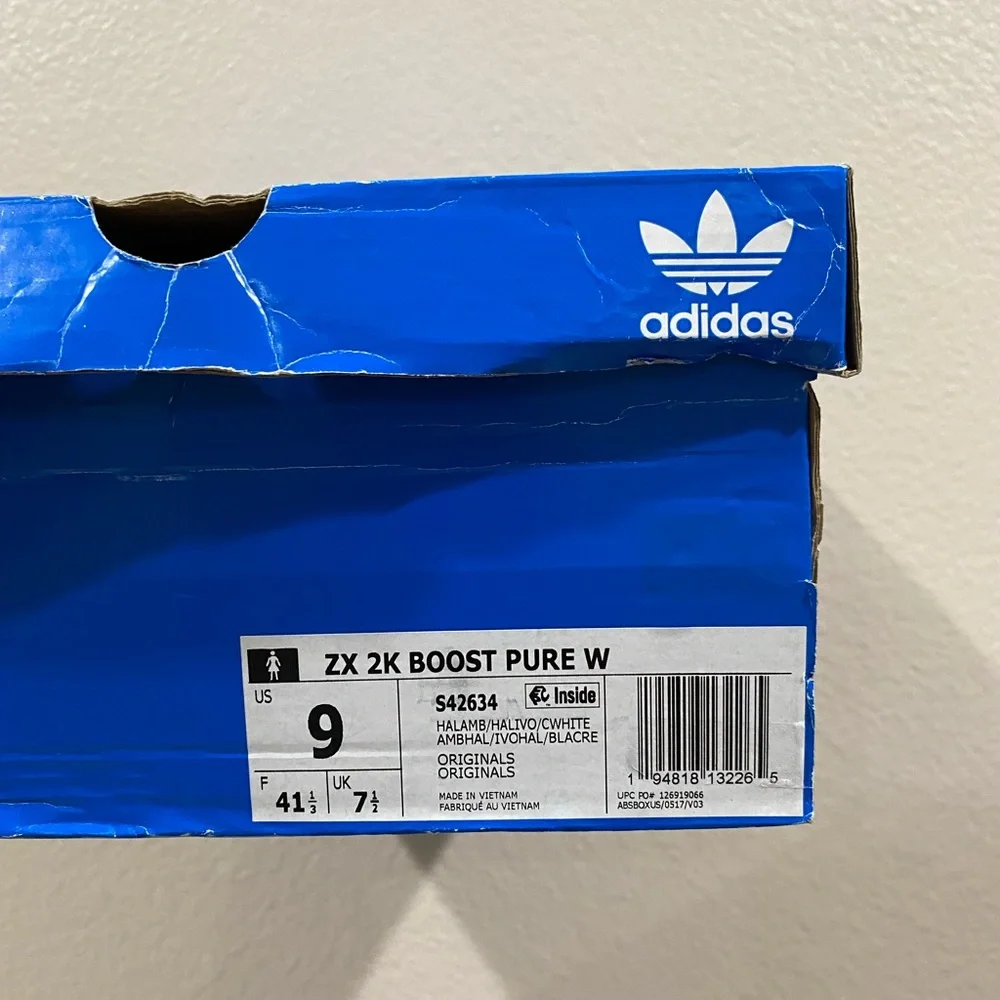 NEW! adidas ZX 2K Boost Pure Women's Shoes‎ Size 9